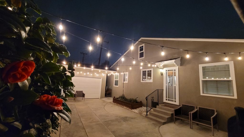 Outdoor string lighting in Naples island