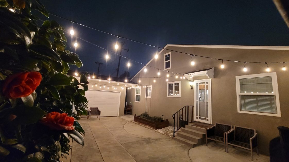 Outdoor string lighting in Naples island