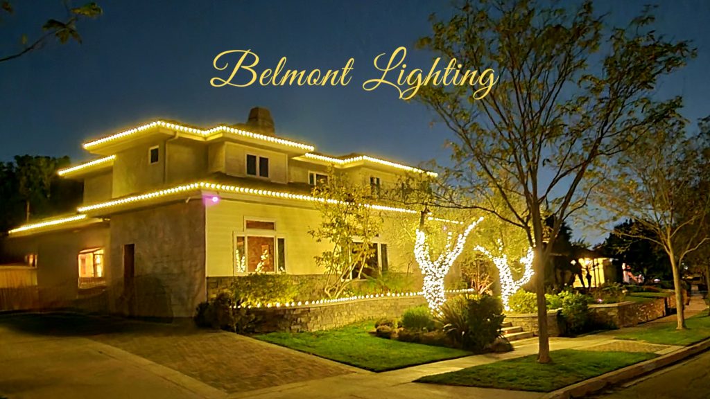 christmas lights hanging on home